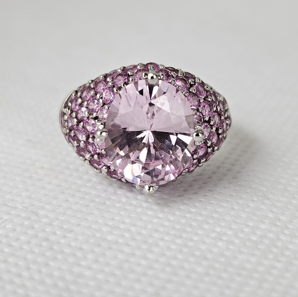 Victoria Wieck Jewelry - Rare Victoria Wieck Kunzite & Pink Sapphire Ring Sterling Silver Size 7.